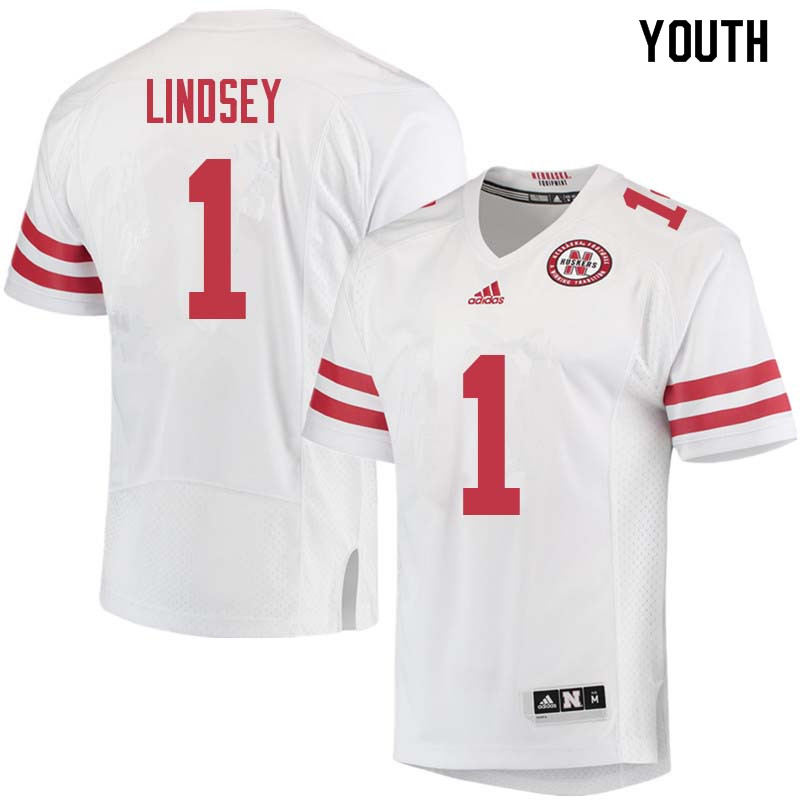 Youth #1 Tyjon Lindsey Nebraska Cornhuskers College Football Jerseys Sale-White - Click Image to Close